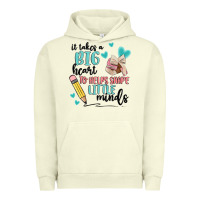Pigment Pistachio it takes a big hearts to helps shape little minds Urban Hoodie - MaliasSmallBusiness