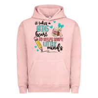 Pigment Salmon it takes a big hearts to helps shape little minds Urban Hoodie - MaliasSmallBusiness
