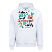 White it takes a big hearts to helps shape little minds Urban Hoodie - MaliasSmallBusiness