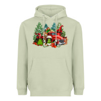 Matcha merry christmas truck afro gnomies Heavyweight Hoodie - FaDigitalArtStudio