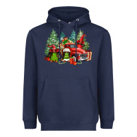 Navy merry christmas truck afro gnomies Heavyweight Hoodie - FaDigitalArtStudio