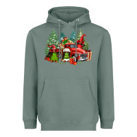 Sage merry christmas truck afro gnomies Heavyweight Hoodie - FaDigitalArtStudio