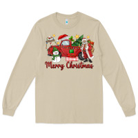 Mushroom merry christmas truck Long Sleeve Tee - MaliasSmallBusiness