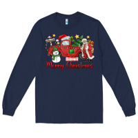 Navy merry christmas truck Long Sleeve Tee - MaliasSmallBusiness