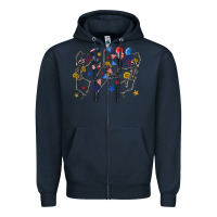 Navy fourth of july dancing skeleton Zipper Hoodie - texasbilliewilder