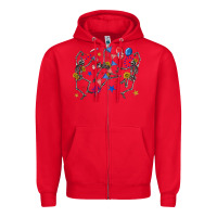 Red fourth of july dancing skeleton Zipper Hoodie - texasbilliewilder