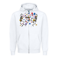 White fourth of july dancing skeleton Zipper Hoodie - texasbilliewilder