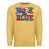Antique Gold back the blue Premium Sweatshirt - AdoDesignShop