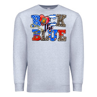 Heather Grey back the blue Premium Sweatshirt - AdoDesignShop