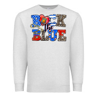 Oatmeal Heather back the blue Premium Sweatshirt - AdoDesignShop