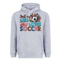 Heather Grey just a girl who loves soccer Heavyweight Hoodie - HRA Design Shop