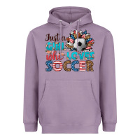 Lavender just a girl who loves soccer Heavyweight Hoodie - HRA Design Shop