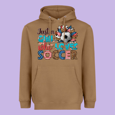 Just A Girl Who Loves Soccer Heavyweight Hoodie Designed By Hra Design Shop