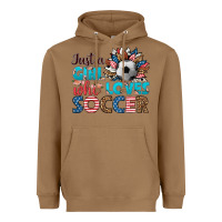 Toasted Coconut just a girl who loves soccer Heavyweight Hoodie - HRA Design Shop