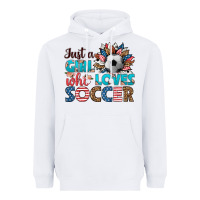 White just a girl who loves soccer Heavyweight Hoodie - HRA Design Shop