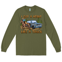 Army Green i got a heart like a truck Long Sleeve Tee - MaliasSmallBusiness