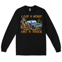 Black i got a heart like a truck Long Sleeve Tee - MaliasSmallBusiness
