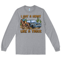 Heather Grey i got a heart like a truck Long Sleeve Tee - MaliasSmallBusiness