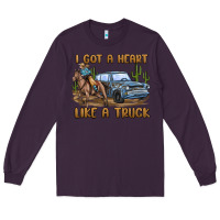 Plum i got a heart like a truck Long Sleeve Tee - MaliasSmallBusiness