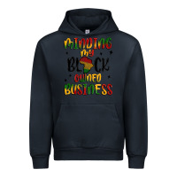 Navy minding my black owned business Urban Hoodie - MaliasSmallBusiness