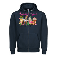 Navy sugar and spice pink gingerbread coffee cups Zipper Hoodie - Zillion Design Studio