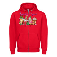 Red sugar and spice pink gingerbread coffee cups Zipper Hoodie - Zillion Design Studio
