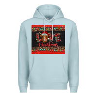 Blue Mist love christmas highland cow and turquoise gemstone Premium Hoodie - Jasminsmagicworld