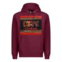 Burgundy love christmas highland cow and turquoise gemstone Premium Hoodie - Jasminsmagicworld