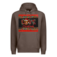 Coffee love christmas highland cow and turquoise gemstone Premium Hoodie - Jasminsmagicworld
