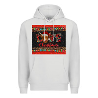Dove Grey love christmas highland cow and turquoise gemstone Premium Hoodie - Jasminsmagicworld