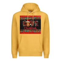 Mustard love christmas highland cow and turquoise gemstone Premium Hoodie - Jasminsmagicworld