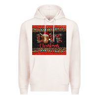 Pale Pink love christmas highland cow and turquoise gemstone Premium Hoodie - Jasminsmagicworld