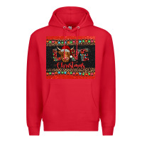 Red love christmas highland cow and turquoise gemstone Premium Hoodie - Jasminsmagicworld
