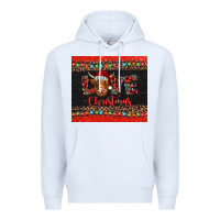 White love christmas highland cow and turquoise gemstone Premium Hoodie - Jasminsmagicworld