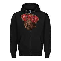 Black labrador retriever with love glass Zipper Hoodie - RanaPortraitStore