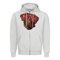Dove Grey labrador retriever with love glass Zipper Hoodie - RanaPortraitStore