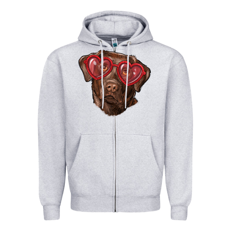 Labrador Retriever With Love Glass Zipper Hoodie by RanaPortraitStore | Teevron