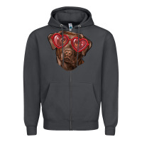 Smoke labrador retriever with love glass Zipper Hoodie - RanaPortraitStore