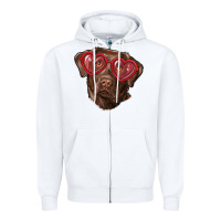 White labrador retriever with love glass Zipper Hoodie - RanaPortraitStore