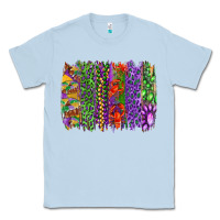 Dusty Blue Mardi gras brush strokes king cake and craw fish Classic Tee - RanaPortraitStore