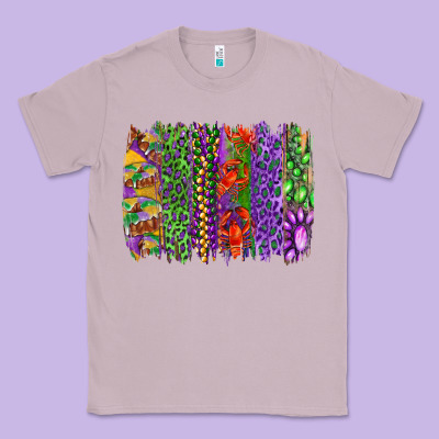 Mardi Gras Brush Strokes King Cake And Craw Fish Classic Tee Designed By Ranaportraitstore