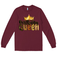 Burgundy birthday queen Long Sleeve Tee - MaliasSmallBusiness