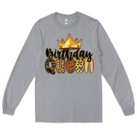 Heather Grey birthday queen Long Sleeve Tee - MaliasSmallBusiness