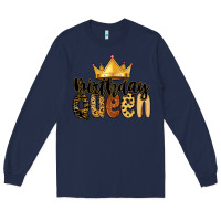 Navy birthday queen Long Sleeve Tee - MaliasSmallBusiness