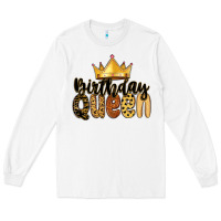 White birthday queen Long Sleeve Tee - MaliasSmallBusiness