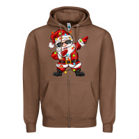 Chestnut dabbing santa with christmas lights Zipper Hoodie - Zillion Design Studio