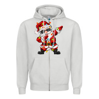 Dove Grey dabbing santa with christmas lights Zipper Hoodie - Zillion Design Studio