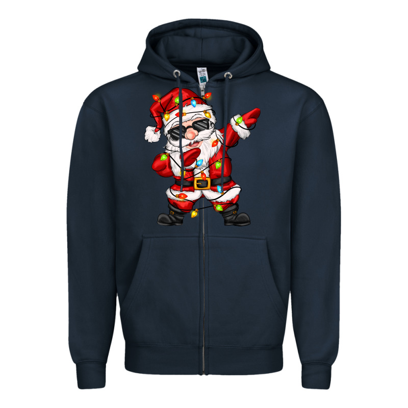 Dabbing Santa With Christmas Lights Zipper Hoodie by Zillion Design Studio | Teevron