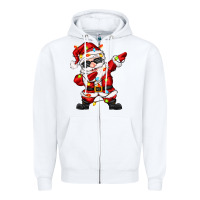 White dabbing santa with christmas lights Zipper Hoodie - Zillion Design Studio