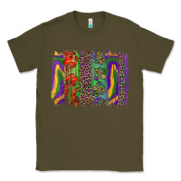 Army Green Mardi Gras Brushstrokes Classic Tee - RanaPortraitStore